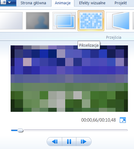 Windows Live Movie Maker - efekt pikselizacji