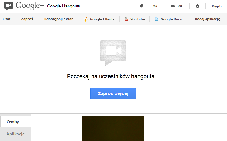 Poczekaj na uczestników hangouta...